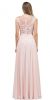 Embroidered Mesh Bodice Long Chiffon Prom Formal Dress back